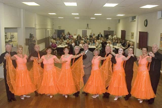 The Lincoln Mixed Formation Team (trained by Andrew Pigg) in Woodhall Spa's Coronation Hall. EMN-170417-111733001