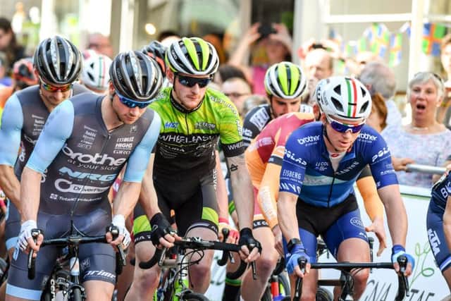 Tour of the Wolds - The start of the men's professional race. Photo: John Aron.
