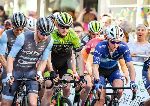 Tour of the Wolds - The start of the men's professional race. Photo: John Aron.