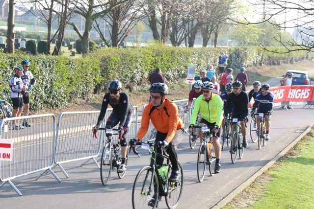 The start of the sportive event at London Road Sports Pavilion.