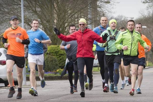 Sergeant Ken Ivory from RAF Waddington with some of his support runners EMN-171104-144238001