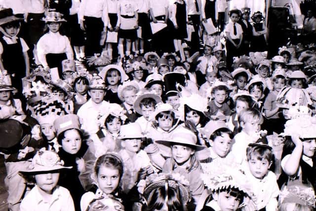 Youngsters in the Easter bonnet parade at the old Quarrington Infant School in Sleaford back in 1992. Were you among them? EMN-170414-172021001