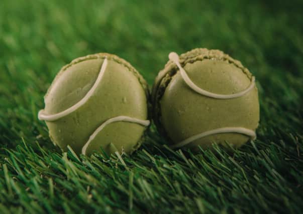 Tennis Ball Pistachio Macrons. Food Styling; Charlotte Hay and Photo Credit: Chris Waud.