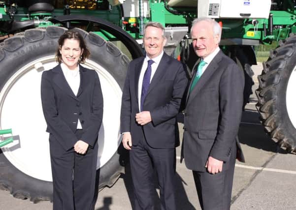 MP Victoria Atkins and International Trade Secretary Liam Fox met with Househam sprayers MD Robert Willey last month where he raised the issue of infrastructure in Lincolnshire for his firm. EMN-170414-142143001