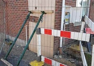 Damage was caused to the outside of Kim Crawshaws home of seven years in Hickory Way, Mablethorpe.