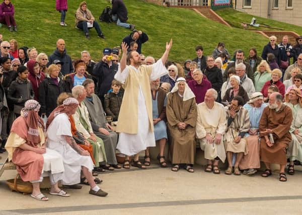 The interactive Passion Play was a big success in Mablethorpe on Good Friday. Photo: Trevor Bradford.