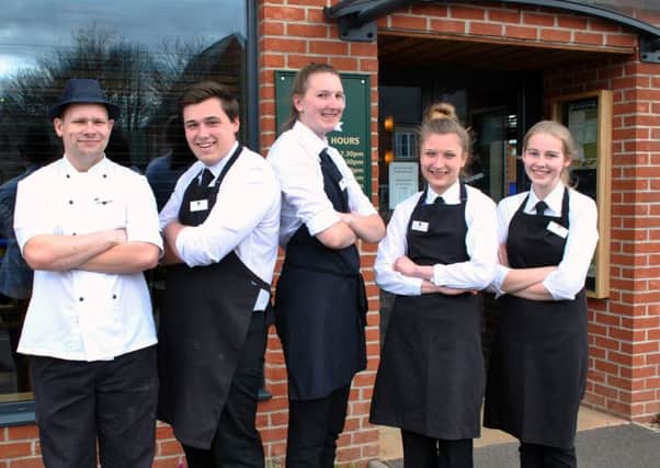 Elite staff at the Sleaford restaurant, Lee Cook, Josh Croft, Lilly Buckberry, Lauren Brown and Jodie Rogers.