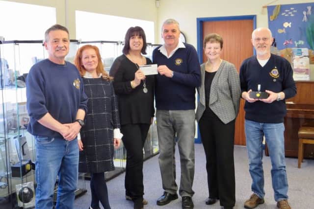 A cheque of Â£500 was presented recently - The Caistor Lions remit doesnt usually spread as far as Louth, but extended their funds to support the blind society, because they help people in the West Lindsey area.