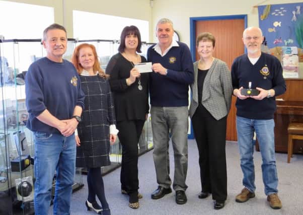 A cheque of Â£500 was presented recently - The Caistor Lions remit doesnt usually spread as far as Louth, but extended their funds to support the blind society, because they help people in the West Lindsey area.