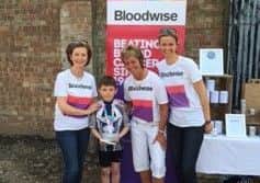 Bikeathon 2016 - Julia Whittaker (Chair Grimsby Branch Bloodwise), Ben Smith (young cyclist), Birdie Dawson (committee member and organiser) and Sue Lucas (Committee Secretary) EMN-170424-080228001