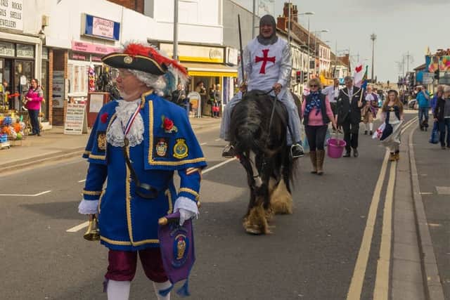 St George rode into Mablethorpe on horseback on Sunday (April 23).