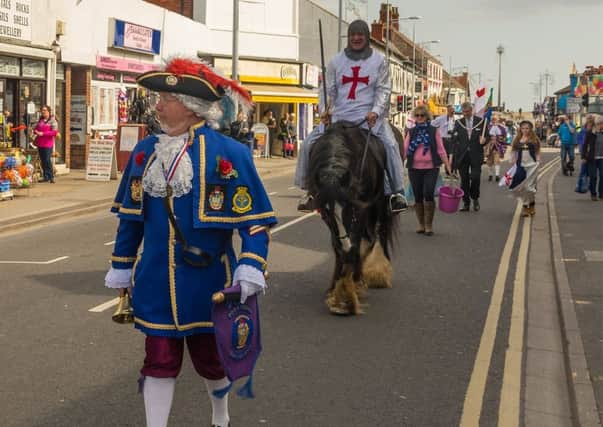 St George rode into Mablethorpe on horseback on Sunday (April 23).