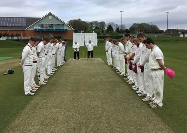 The players show their respects for late Louth CC president Brian Papworth EMN-170424-124255002