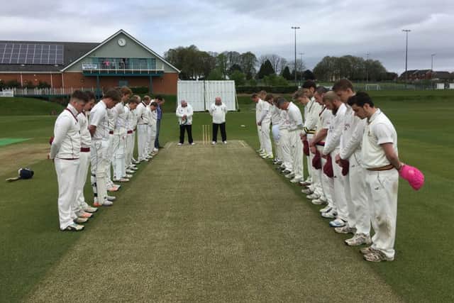 The players show their respects for late Louth CC president Brian Papworth EMN-170424-124255002