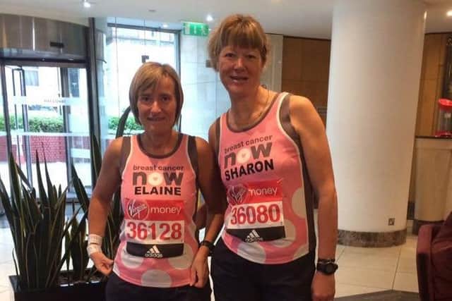Elaine Wilson and Sharon Margarson ran the London Marathon for Breast Cancer Now charity EMN-170424-164614002