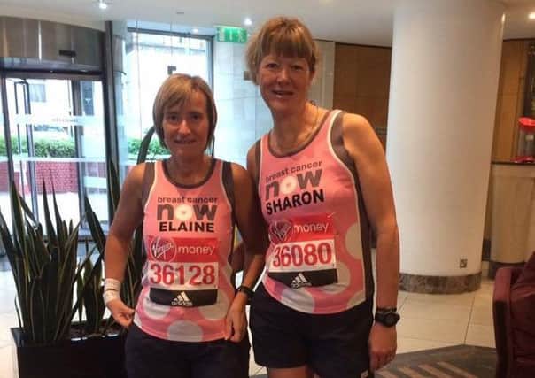 Elaine Wilson and Sharon Margarson ran the London Marathon for Breast Cancer Now charity EMN-170424-164614002