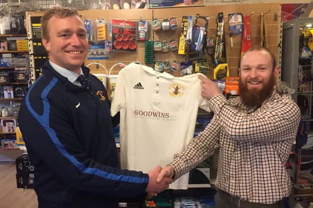 Goodwins DIY have officially become the Club's Second XI shirt sponsor for the next three seasons. Proprietor of Goodwins, Paul Goodwin, said: "We are over the moon to become officially involved with the cricket club and delighted that we can help to ensure that the Second XI look the part of the field." The adidas shirts, similar to those worn by England, are adorned with the club badge and the Goodwins company logo across the chest. Club chairman Tony Armstrong said: "I would like to publicly thank Paul for his continued support of the cricket club."