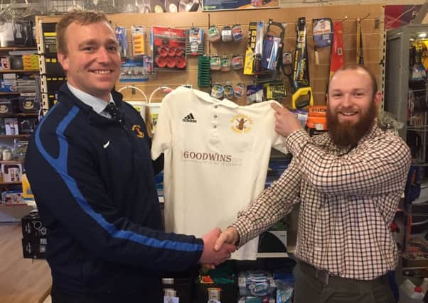 Goodwins DIY have officially become the Club's Second XI shirt sponsor for the next three seasons. Proprietor of Goodwins, Paul Goodwin, said: "We are over the moon to become officially involved with the cricket club and delighted that we can help to ensure that the Second XI look the part of the field." The adidas shirts, similar to those worn by England, are adorned with the club badge and the Goodwins company logo across the chest. Club chairman Tony Armstrong said: "I would like to publicly thank Paul for his continued support of the cricket club."