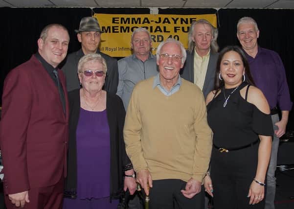 Ruth and Tony Knowles (centre), memorial fund founders pictured with some of the acts that performed at their event.