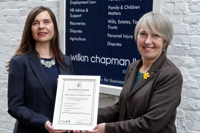 Sue White, Louth area co-ordinator, pictured with Flora Bennett, partner at Wilkin Chapman.