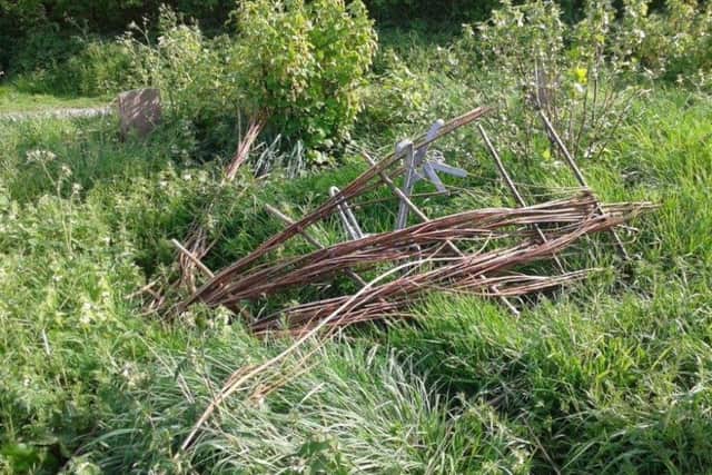The wrecked willow sculpture at The Nettles. EMN-170425-161106001