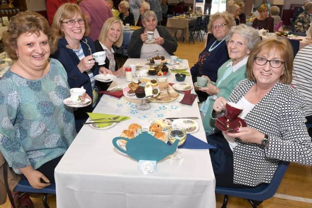 MAD Hatters Tea Party fundraising event Jo Priestner, Jil Ravenscroft, Vanessa Pillsworth, Jean Sewell, Madge Bee, Irene Swain and Karen Swain. EMN-170427-164913001
