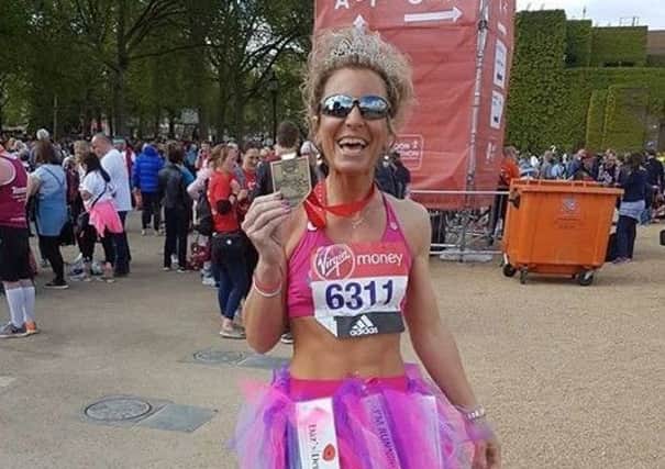 Debbie Prince from Mablethorpe, pictured after completing the London Marathon.