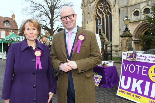 UKIP leader Paul Nuttall at last year's Sleaford by-election with Victoria Ayling.