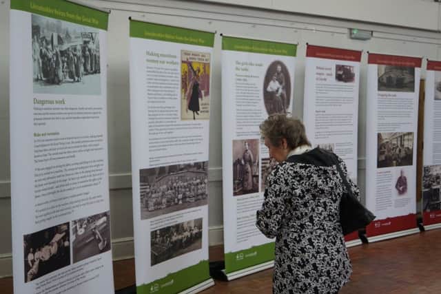 The well-presented information boards filled one side of the hall EMN-170105-094528001