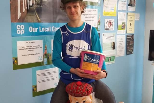 Wayne Bateman (30) in his costume ahead of the half-marathon.