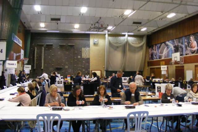 The Lincolnshire County Council count in progress for divisions in North Kesteven at OneNK leisure centre in North Hykeham. EMN-170405-225120001