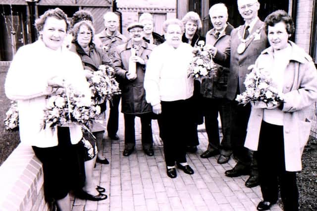 New residents celebrating the official opening of retirement bungalows on St John's Close, Leasingham. EMN-171105-112643001
