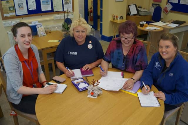 Working to combat loneliness at Christmas are Ida Franklin, Jenny Stimson, Stella Tuplin and Becki Moore EMN-170522-083055001