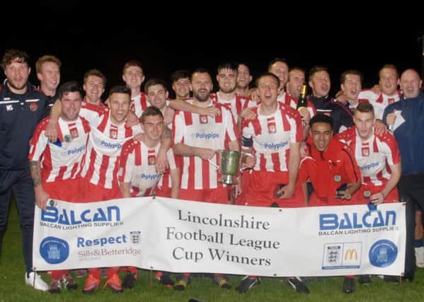 Horncastle Town with the Challenge Cup.