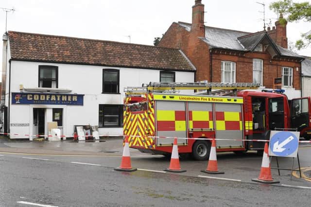 Fire at Codfather fish and chip shop, Kirton.