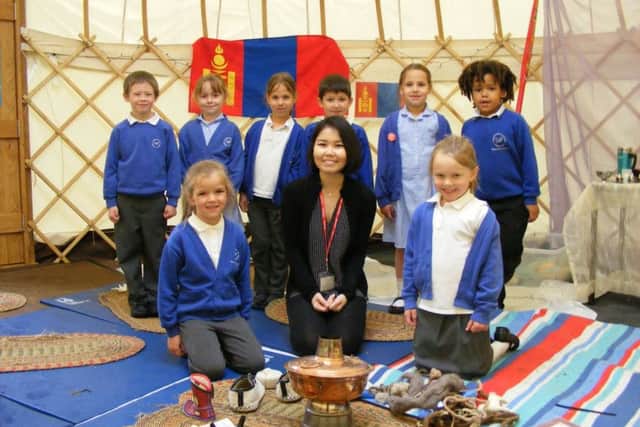 Kherlen Bolorchuluun, a student from De Montfort University in Leicester, led groups making Mongolian dumplings and other traditional activities at Leadenham School as part of their week learning about the culture of the country. EMN-170522-175450001