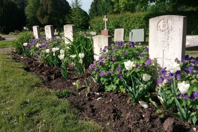 The headstone of Sgt Proctor will stand noticeably shorter among the other graves until a new stone can be cut and installed. EMN-170523-102829001