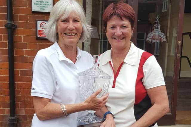 Trophy winner Anne Gardiner (left) with lady captain Andrea Smaggasgale EMN-170523-095834002