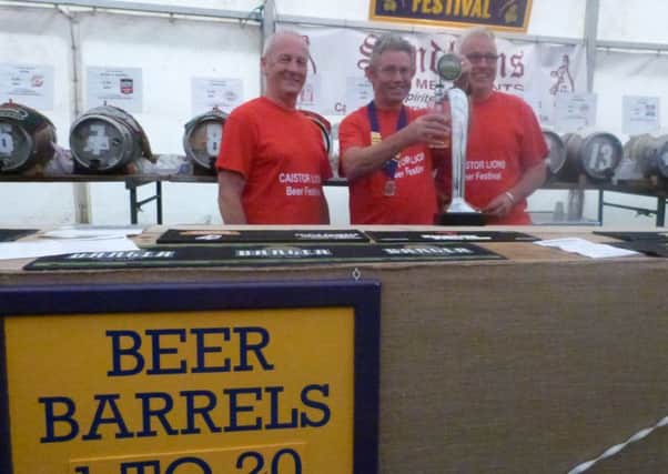 Steve Webster,president Ron Lyus and Andy Gutherson pulling the pints at last year's event.  (Lin) EMN-170530-064013001