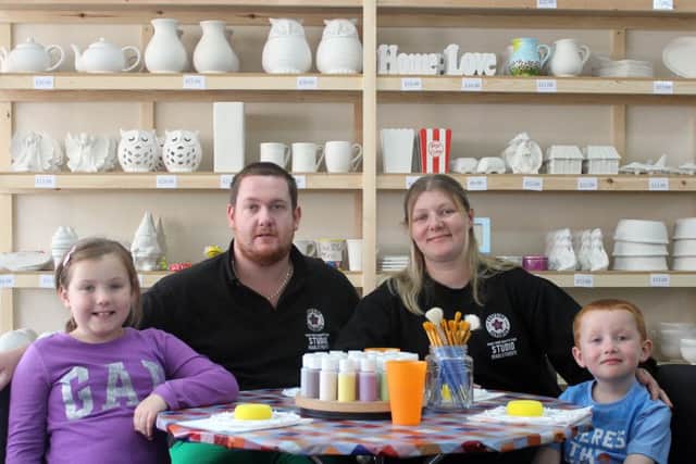 Kal and Chellsea Lamb, pictured with their two children, Imoghen and Laylen