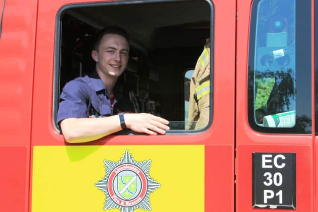 Connell McGrorey, of Skegness Fire Station, is supporting a recruitment drive for on-call firefighters.