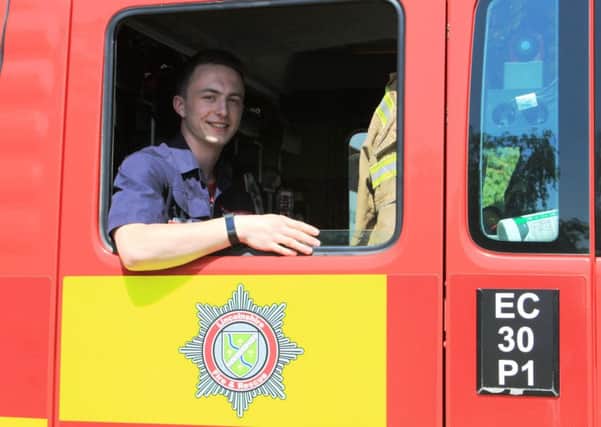 Connell McGrorey, of Skegness Fire Station, is supporting a recruitment drive for on-call firefighters.