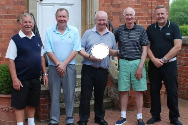 From left, seniors captain Malcolm Bood with John King Salver top three - Simon Hartley, Bernie Stafford, John Hood, Stephen Ashby EMN-170529-095144002
