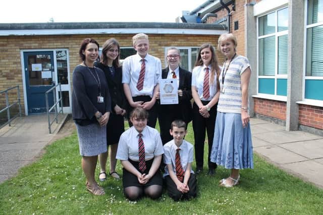 Young carers and staff at Cordeaux Academy.