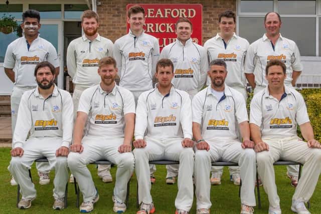 Sleaford CC First XI, from left, back - Adi Sreedharan, Angus Youles, Oli Bean, Jack Wilson, Cameron Hall, Simon Godby; front - Oliver Burford, Andy Hibberd, Shaun Morris, Nick Goacher, Matt Mountain EMN-170506-180003002