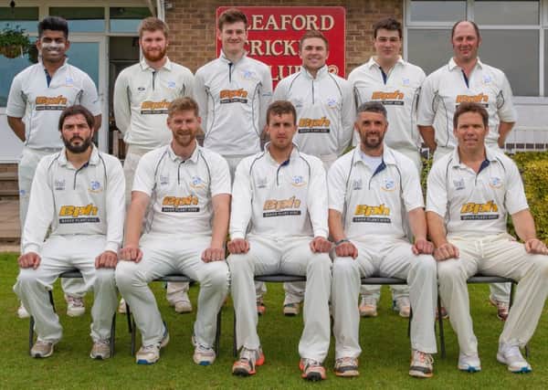 Sleaford CC First XI, pictured before their latest home match, from left, back - Adi Sreedharan, Angus Youles, Oli Bean, Jack Wilson, Cameron Hall, Simon Godby; front - Oliver Burford, Andy Hibberd, Shaun Morris, Nick Goacher, Matt Mountain EMN-170506-180003002