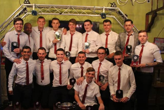 Skegness United celebrate a memorable season. Photo: Stephen Willmer.
