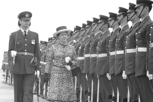 Princess Margaret during her visit to RAF Coningsby in 1972.