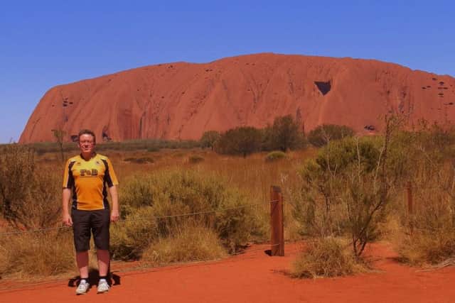 Pat Everitt at Uluru.