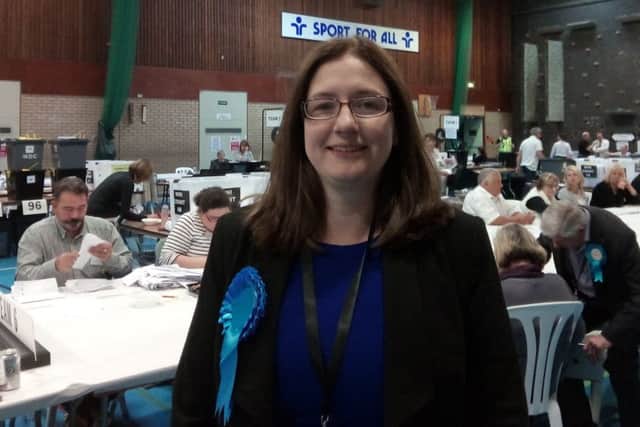 Tory candidate Caroline Johnson at the counting hall in North Hykeham. EMN-170906-012242001